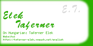 elek taferner business card